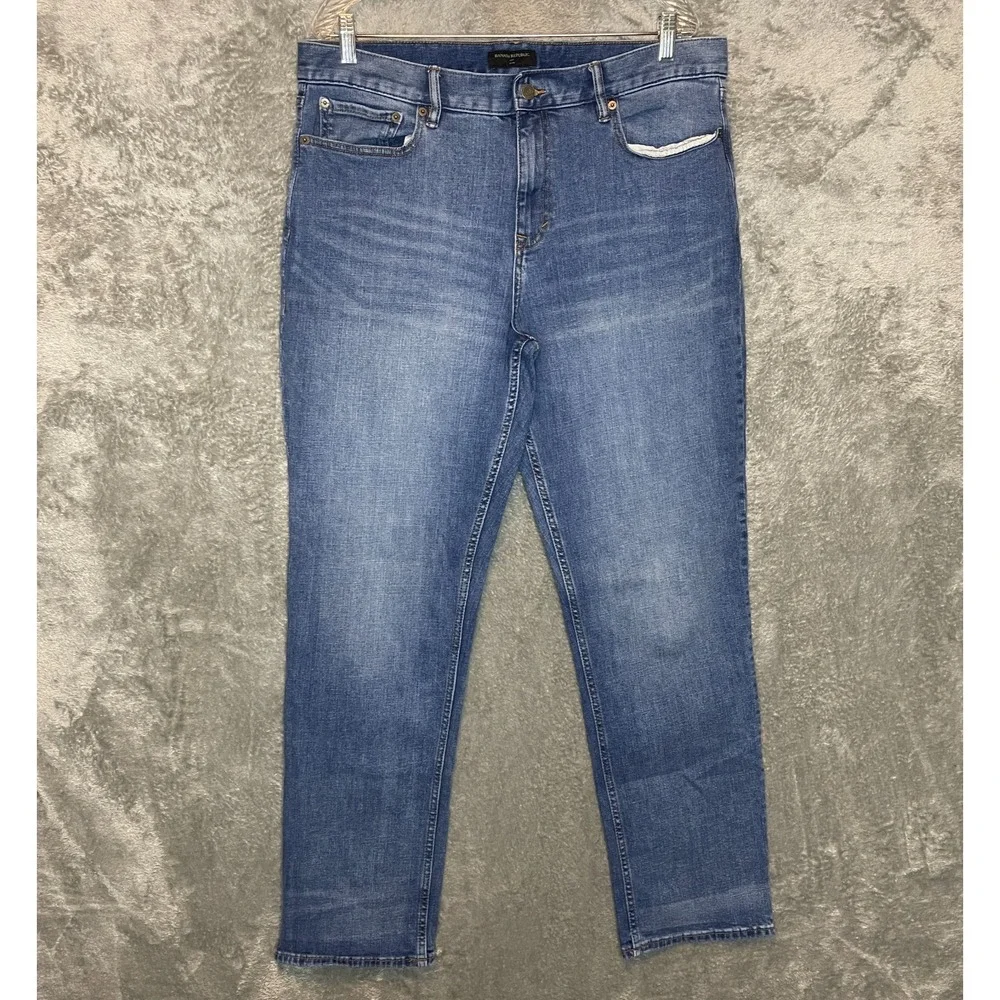 Banana Republic Men Slim Stretch Jean 36x34 Mid Rise Medium Wash Basic Everyday
